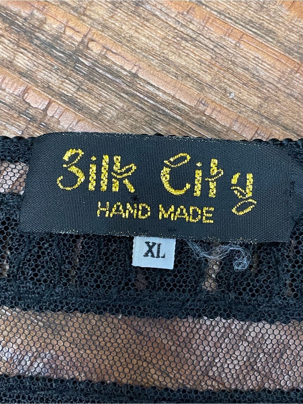 VTG Silk City Hand Made Black Lace Sheer Button Front Jacket Whimsigoth - Picture 5 of 6